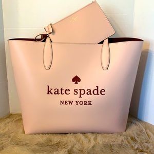 Reversible Kate Spade Tote & Pouch Large